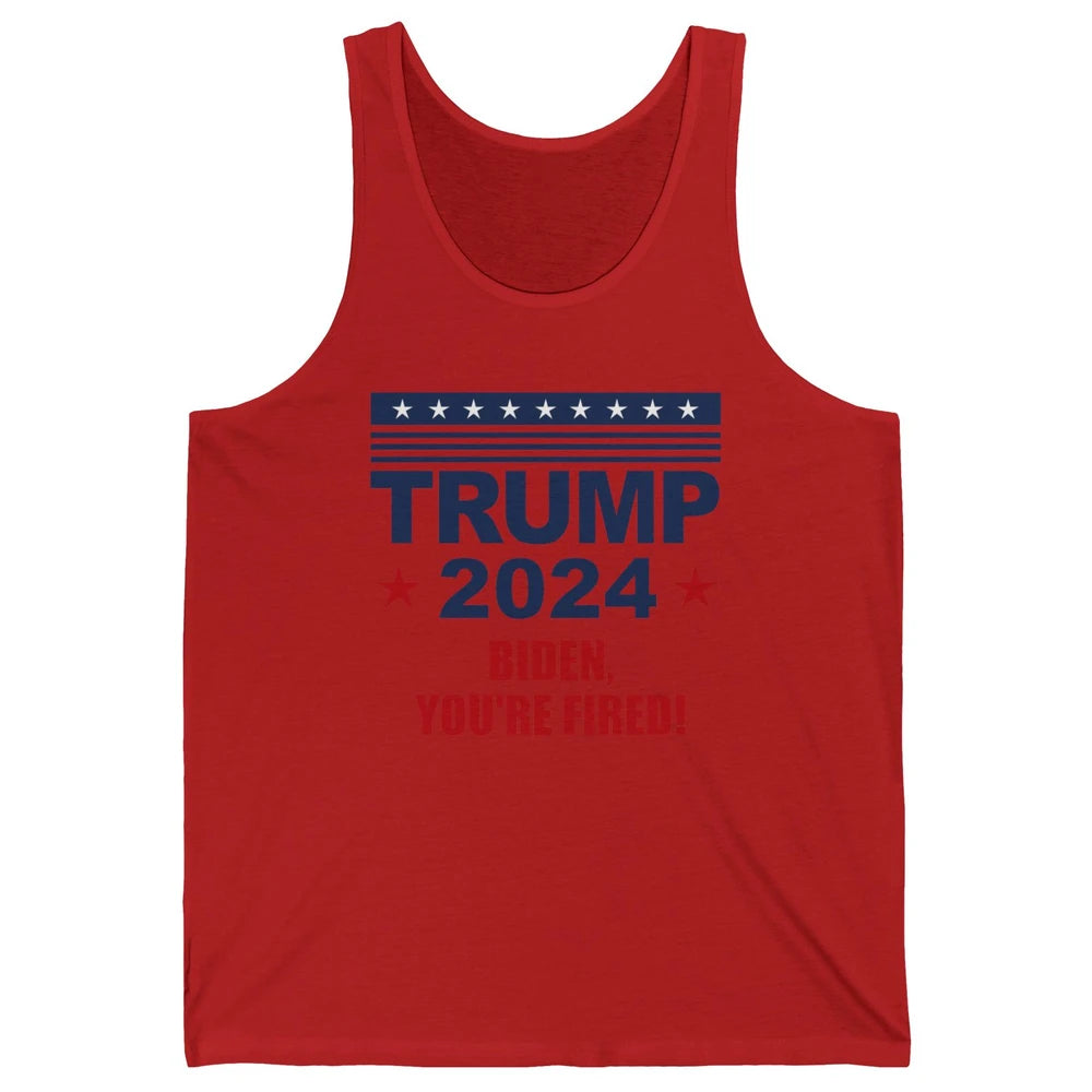 Retro US Flag Trump 2024 Return Biden You're Fired Patriot Unisex Jersey Tank