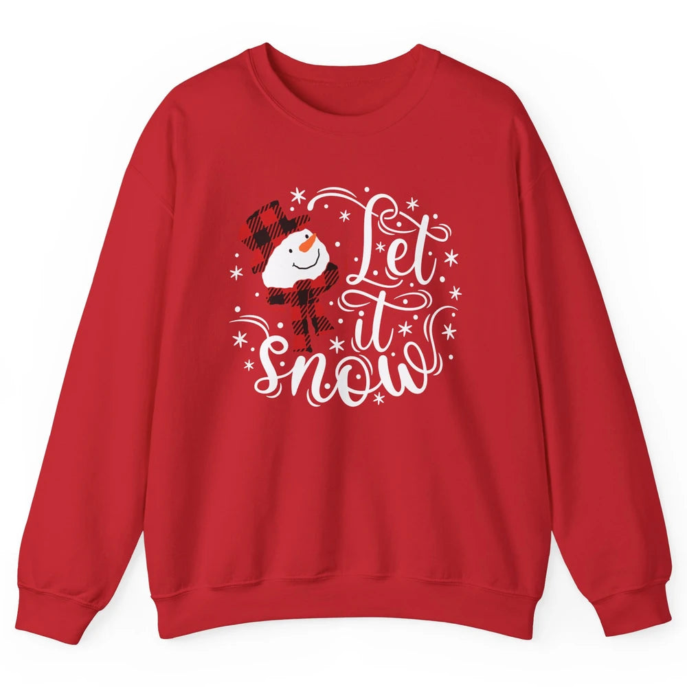 Funny Snowman Let It Snow Snowflakes Holiday Merry Christmas Unisex Crewneck Sweatshirt