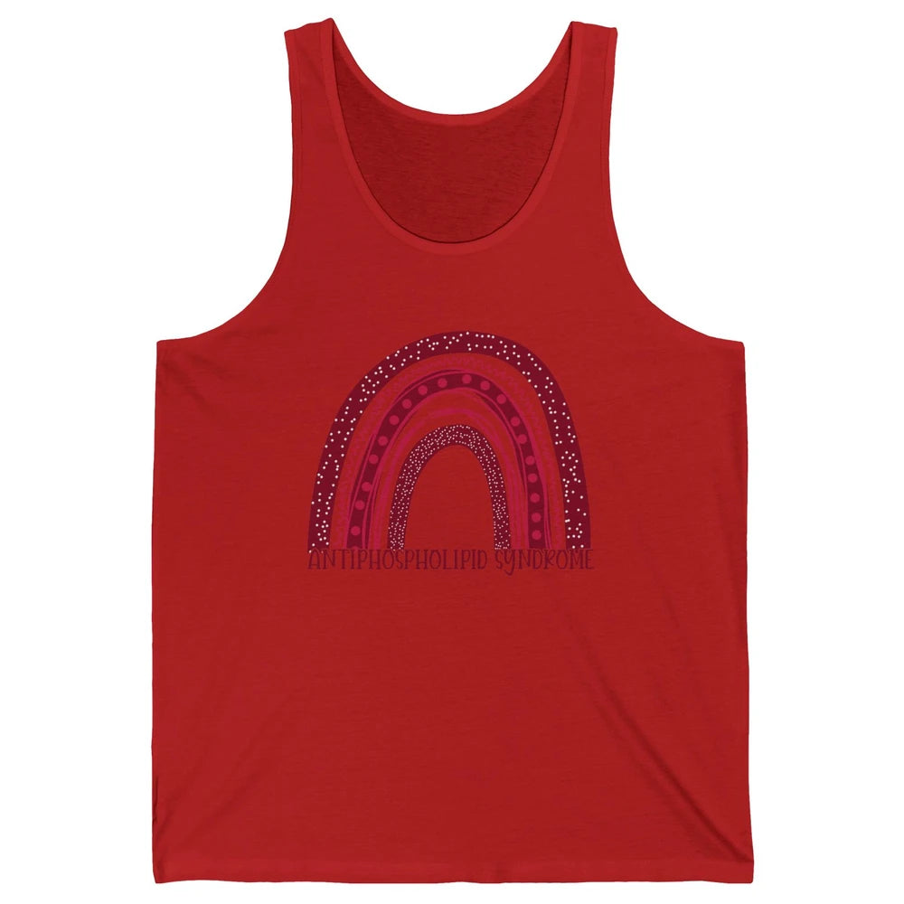 Antiphospholipid Syndrome Awareness APS Burgundy Rainbow Unisex Jersey Tank