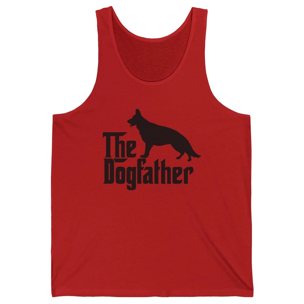 The Dogfather German Shepherd Funny Dog Dad Father Day Unisex Jersey Tank