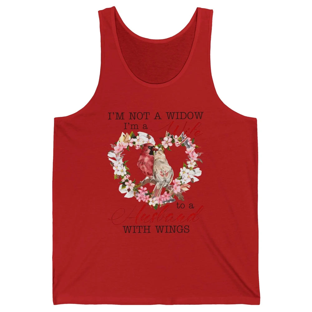 Cardinal Husband In Heaven I'm Not Widow Angel Loving Memory Unisex Jersey Tank