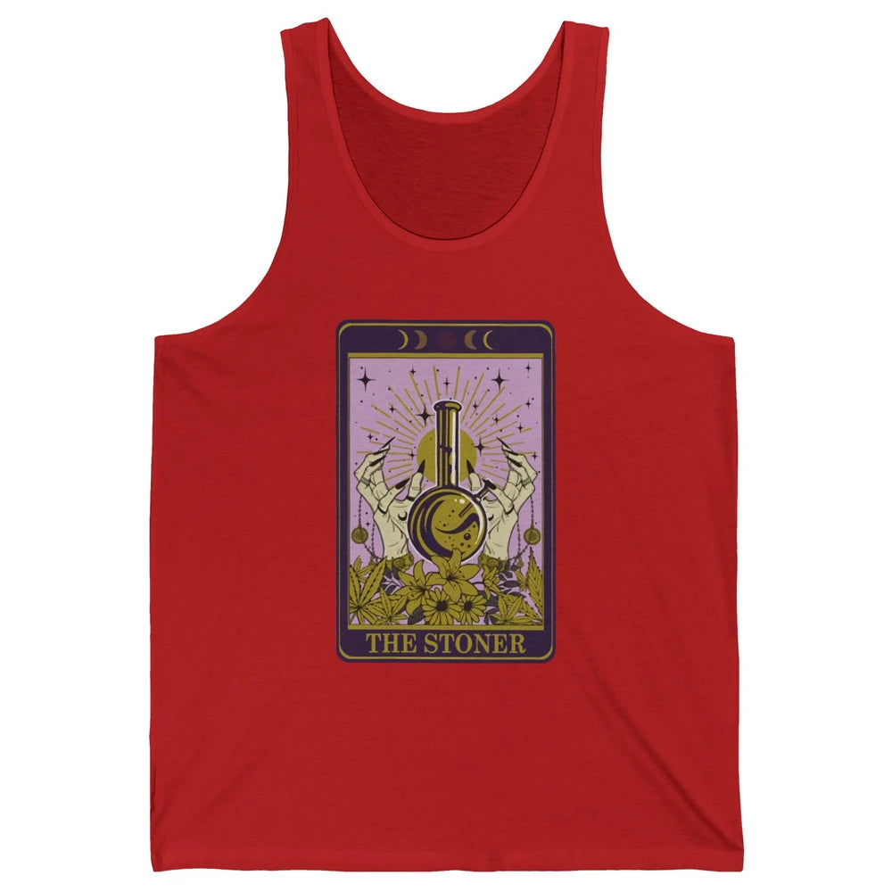 Vintage Witch The Stoner Tarot Card Weed Cannabis Marijuana Unisex Jersey Tank