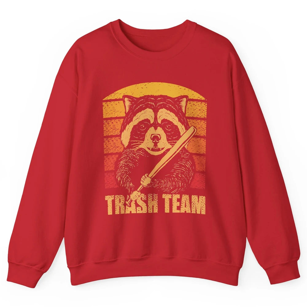 Vintage Raccoon Trash Team Trashed Panda Lovers Gift Unisex Crewneck Sweatshirt