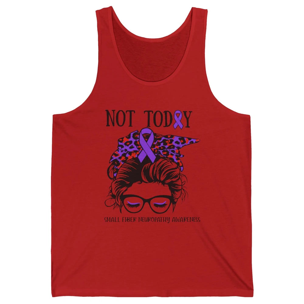 Small Fiber Neuropathy Awareness Ribbon Messy Bun Not Today Unisex Jersey Tank