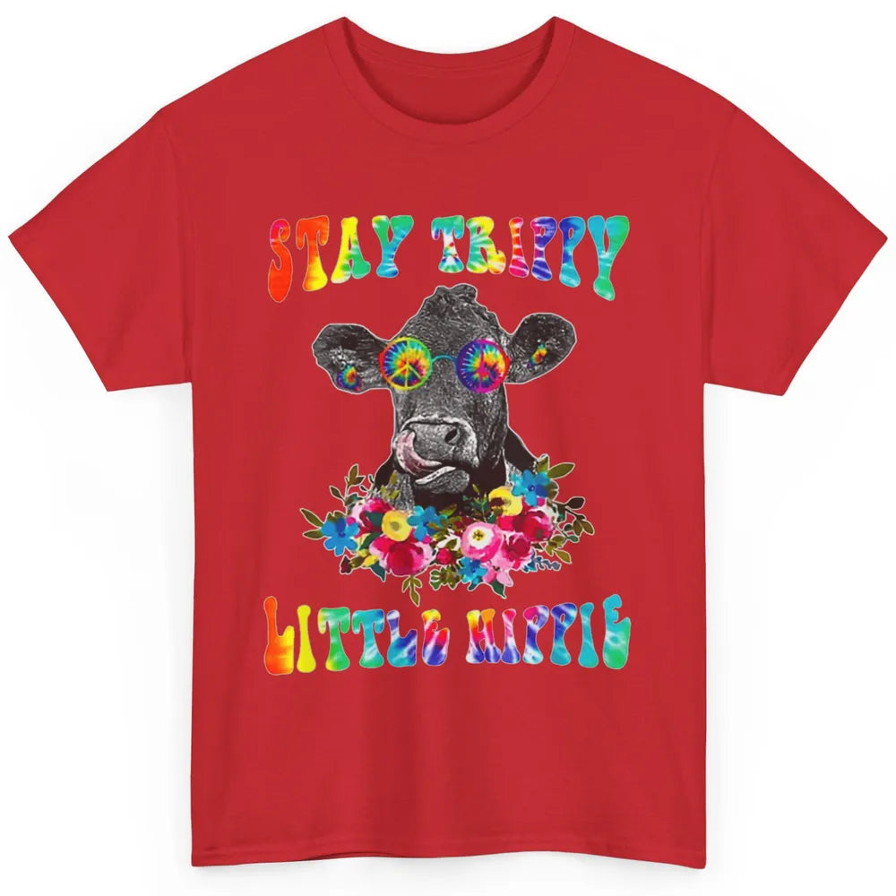 Stay Trippy Little Hippie Heifer Licking Highland Cow Peace Classic Unisex T-Shirt