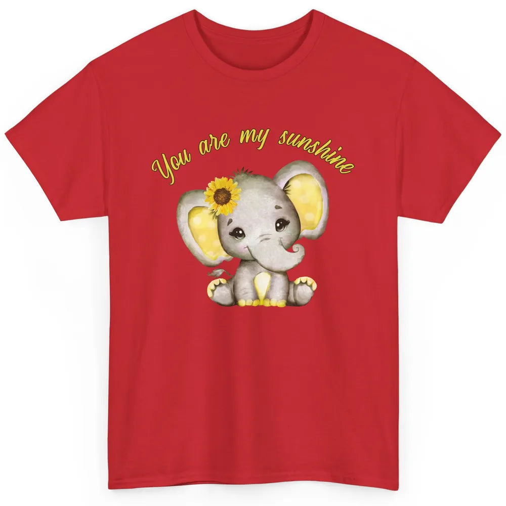 Sunflower Baby Elephant You Are My Sunshine Elephant Mom Classic Unisex T-Shirt