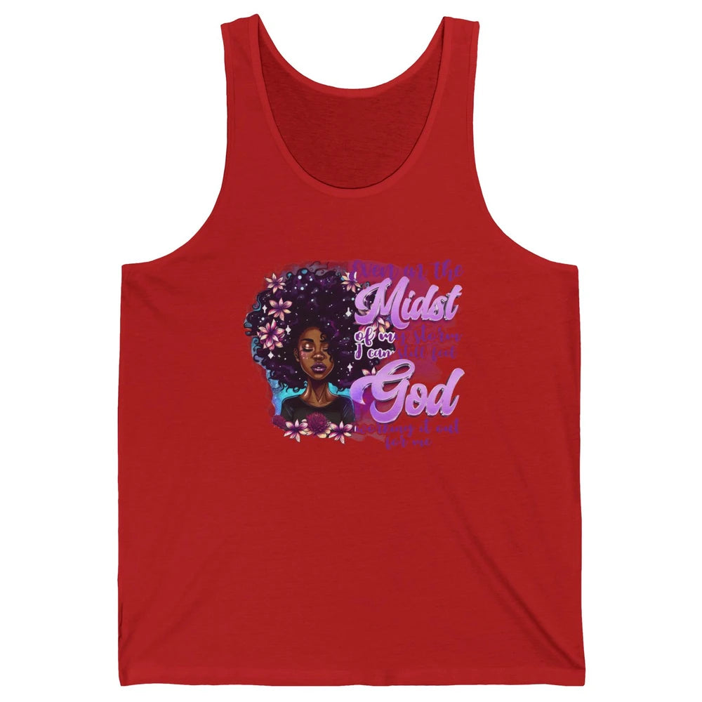 Black Girl In The Midst Of Storm I See God Christian Belief Unisex Jersey Tank