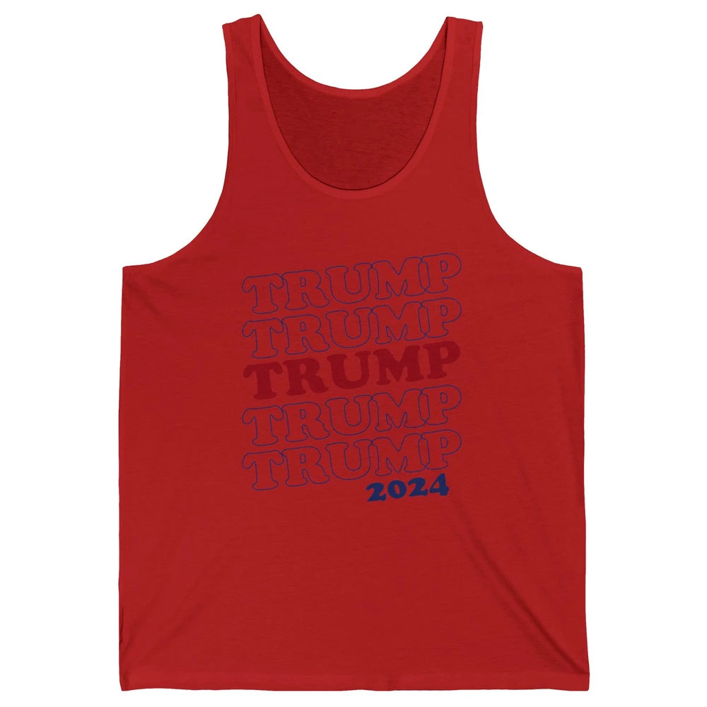 Trump 2024 Election MAGA I'll Be Back US Flag Trump Support Unisex Jersey Tank