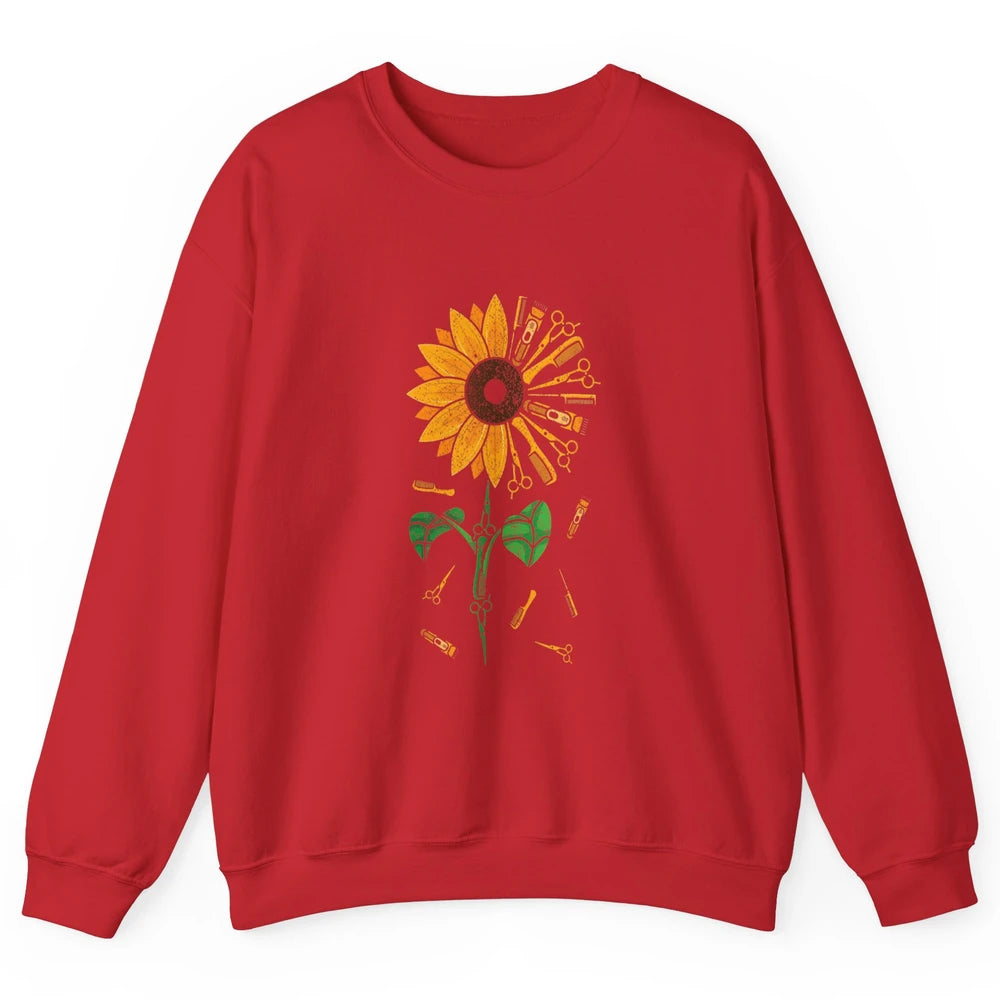 Barber Tool Sunflower Style Hairstylist Hairdresser Vintage Unisex Crewneck Sweatshirt