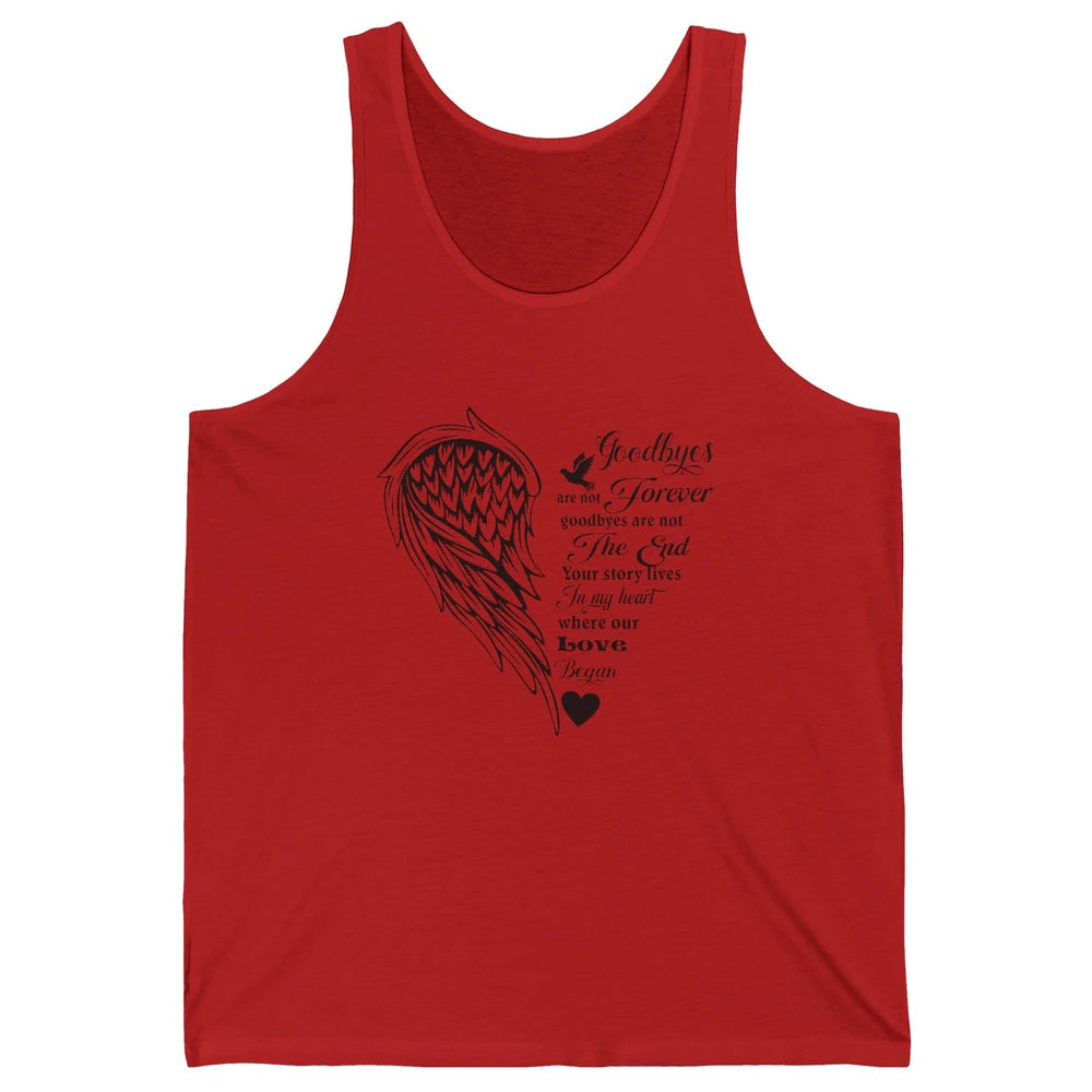 Angel Wing Cardinals Goodbyes Are Not The End Loving Memory Unisex Jersey Tank