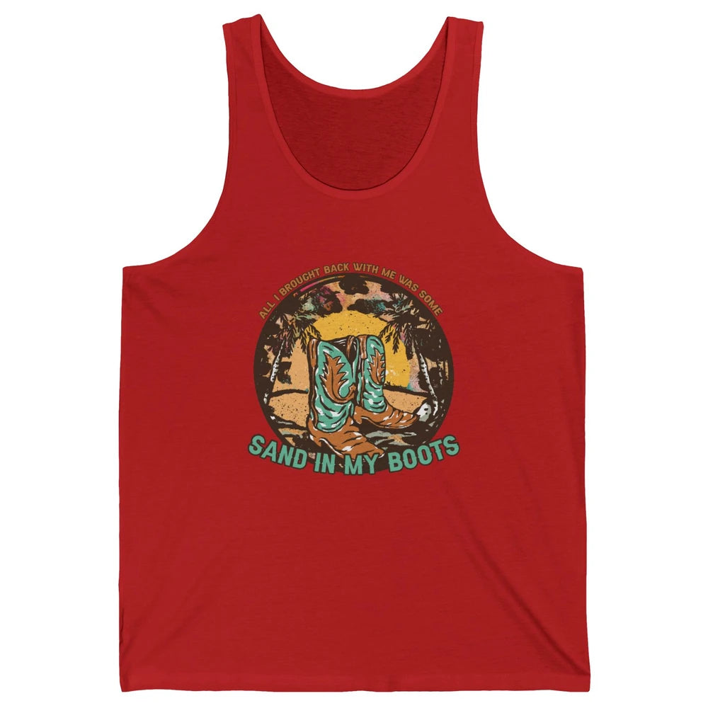 Retro Sand In My Boots Western Cowgirls Midwest Cowboy Boots Unisex Jersey Tank