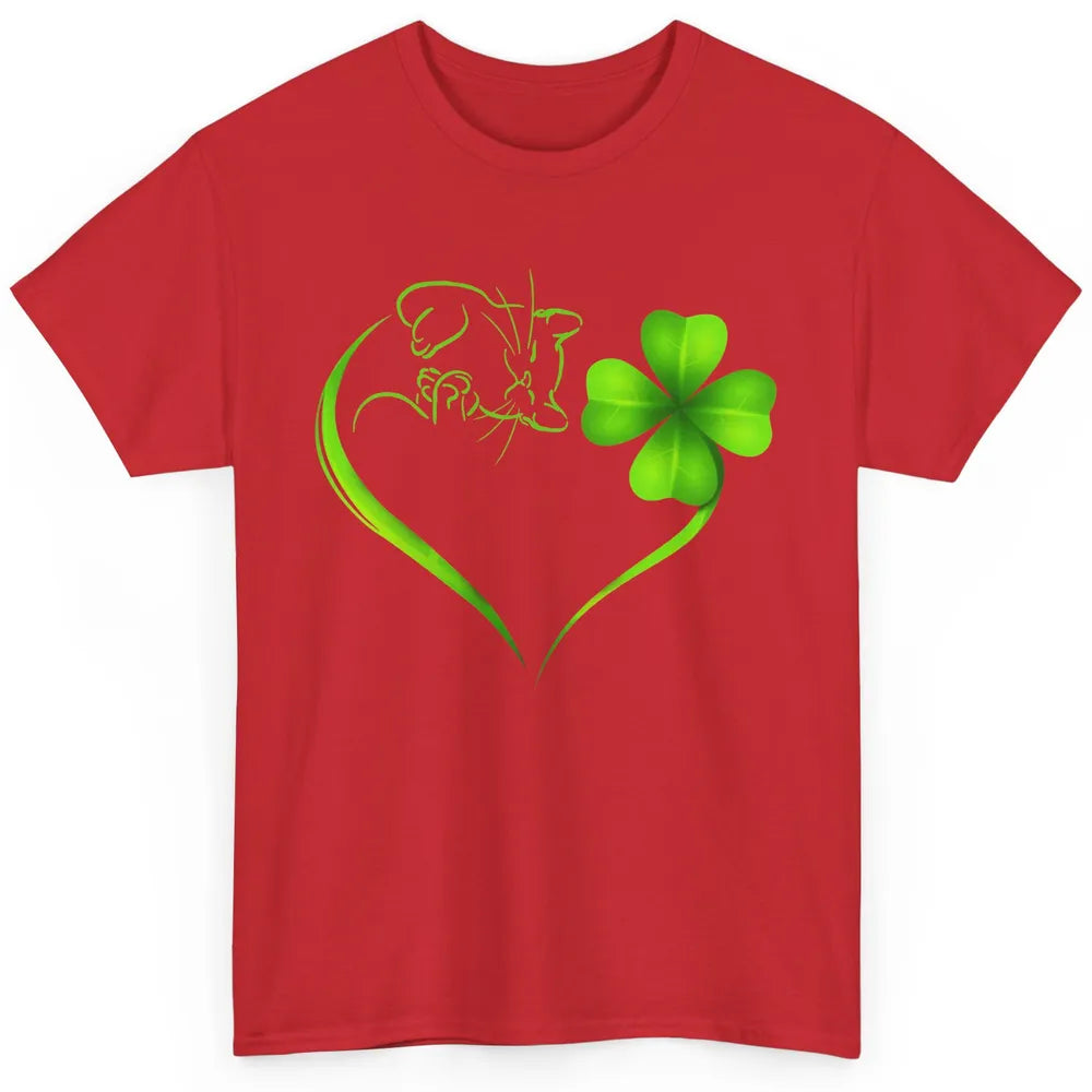 St Patricks Day Cat Shamrock Heart Go Lucky St Paddy Day Classic Unisex T-Shirt