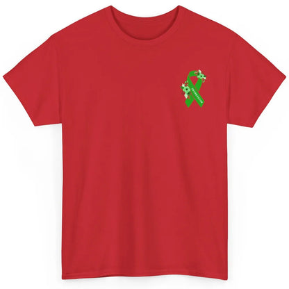 Depression Awareness Floral Green Ribbon Depression Support Classic Unisex T-Shirt