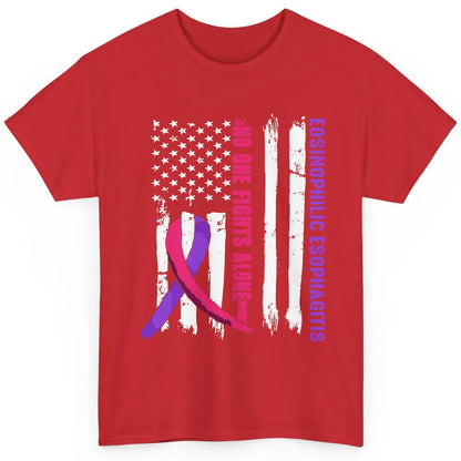 Eosinophilic Esophagitis Ribbon US Flag No One Fight Alone Classic Unisex T-Shirt