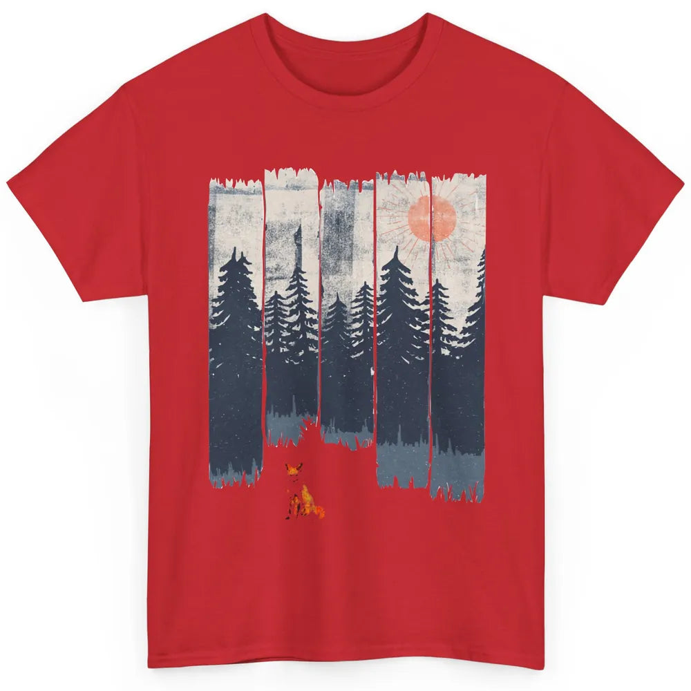 A Fox In The Wild Nature Sunset Wildlife In The Wilderness Classic Unisex T-Shirt