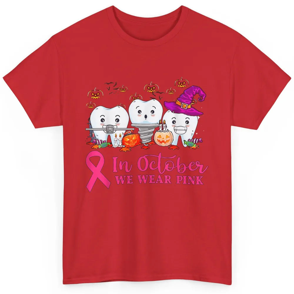 Dental Dentist Teeth October Wear Pink Breast Cancer Month Classic Unisex T-Shirt