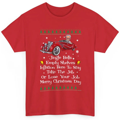 Funny Joe Biden Driving Jingle Bells Santa Christmas Costume Classic Unisex T-Shirt