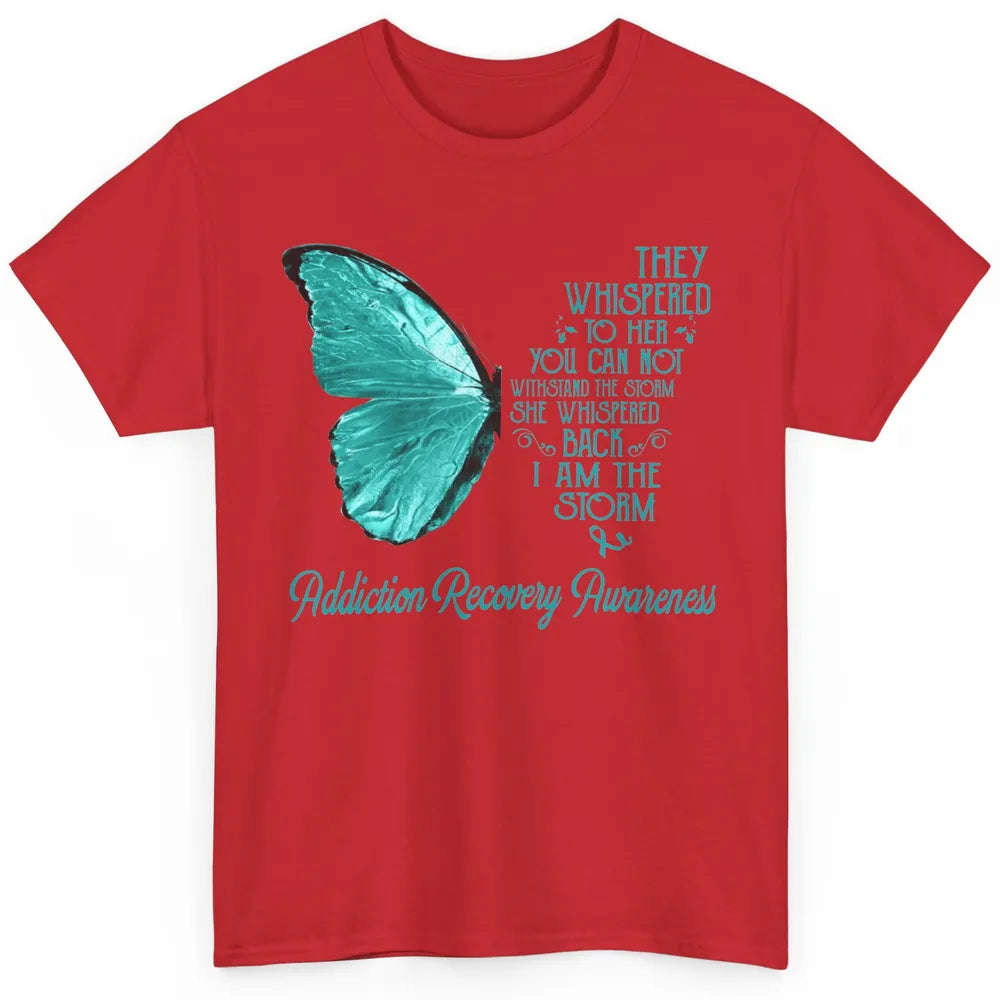 Addiction Recovery Awareness Ribbon Butterfly I'm The Storm Classic Unisex T-Shirt