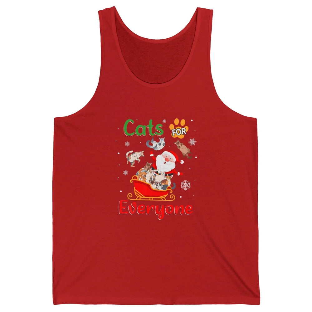 Merry Christmas Cats For Everybody Reindeer Xmas Santa Claus Unisex Jersey Tank