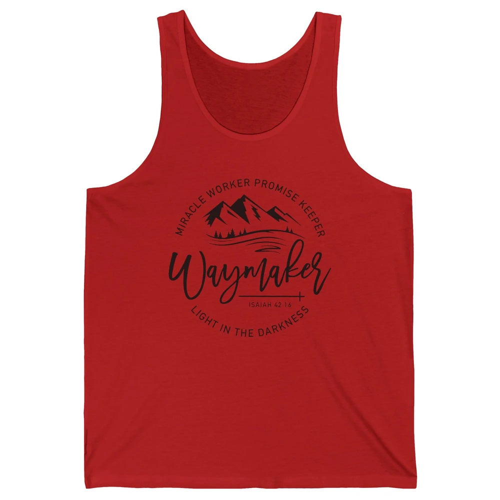 Waymaker Miracle Worker Light In The Darkness Bible Verse Unisex Jersey Tank