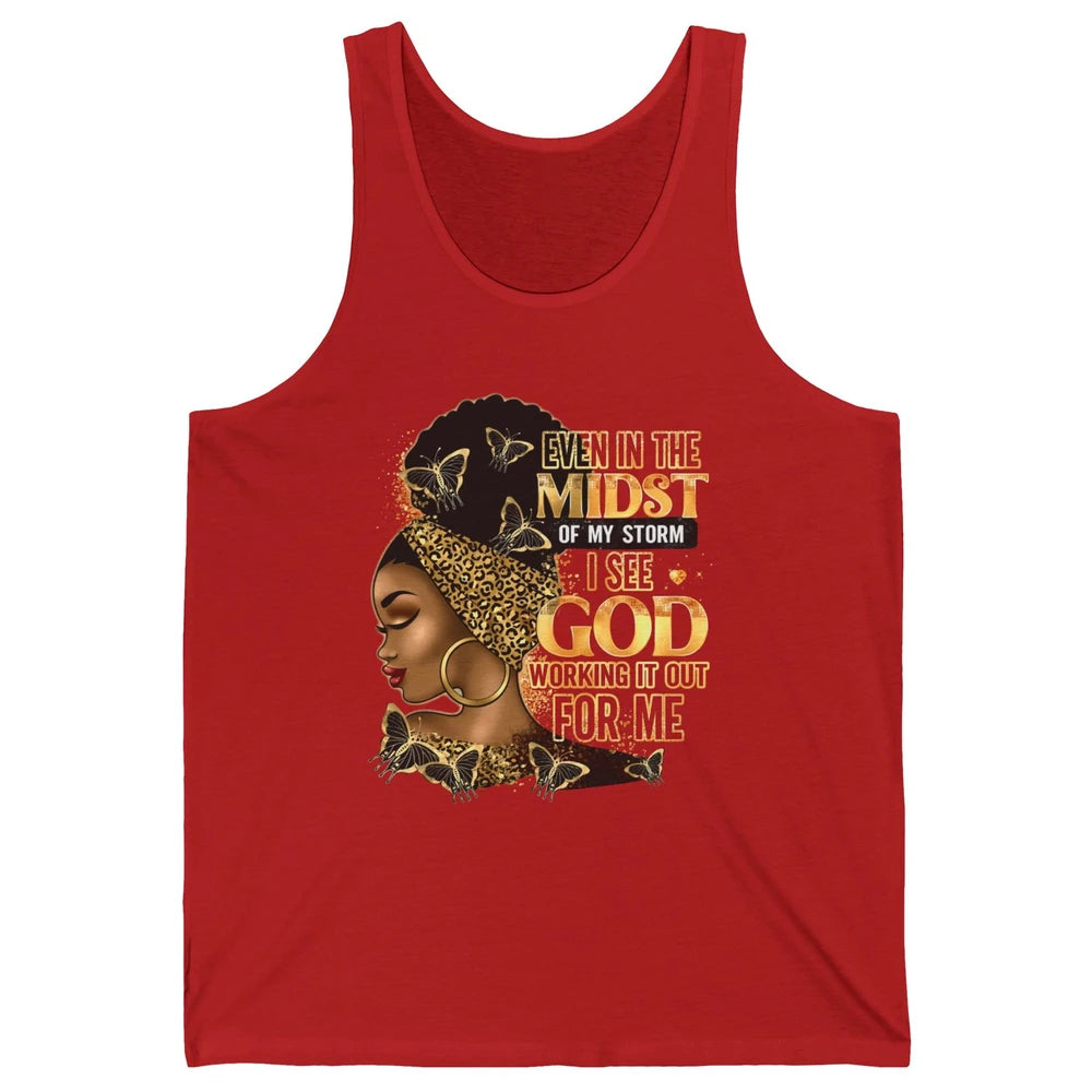 Black Girl Even In The Midst Of Storm I See God Religious Unisex Jersey Tank