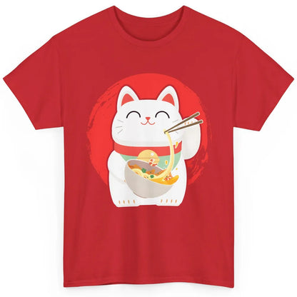 Funny Cat Ramen Noodles Bowl Japanese Kawaii Ramen Cat Classic Unisex T-Shirt