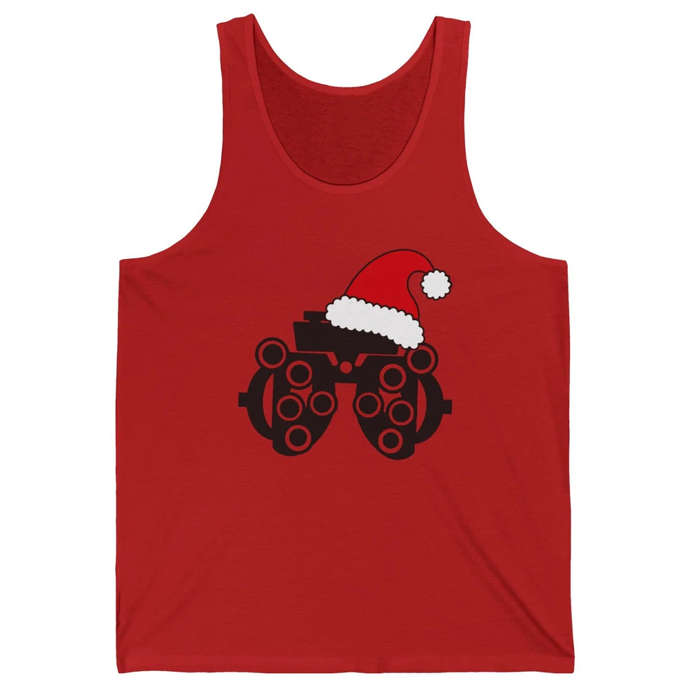 Funny Phoropter Santa Hat Optometrist Optician Christmas Unisex Jersey Tank