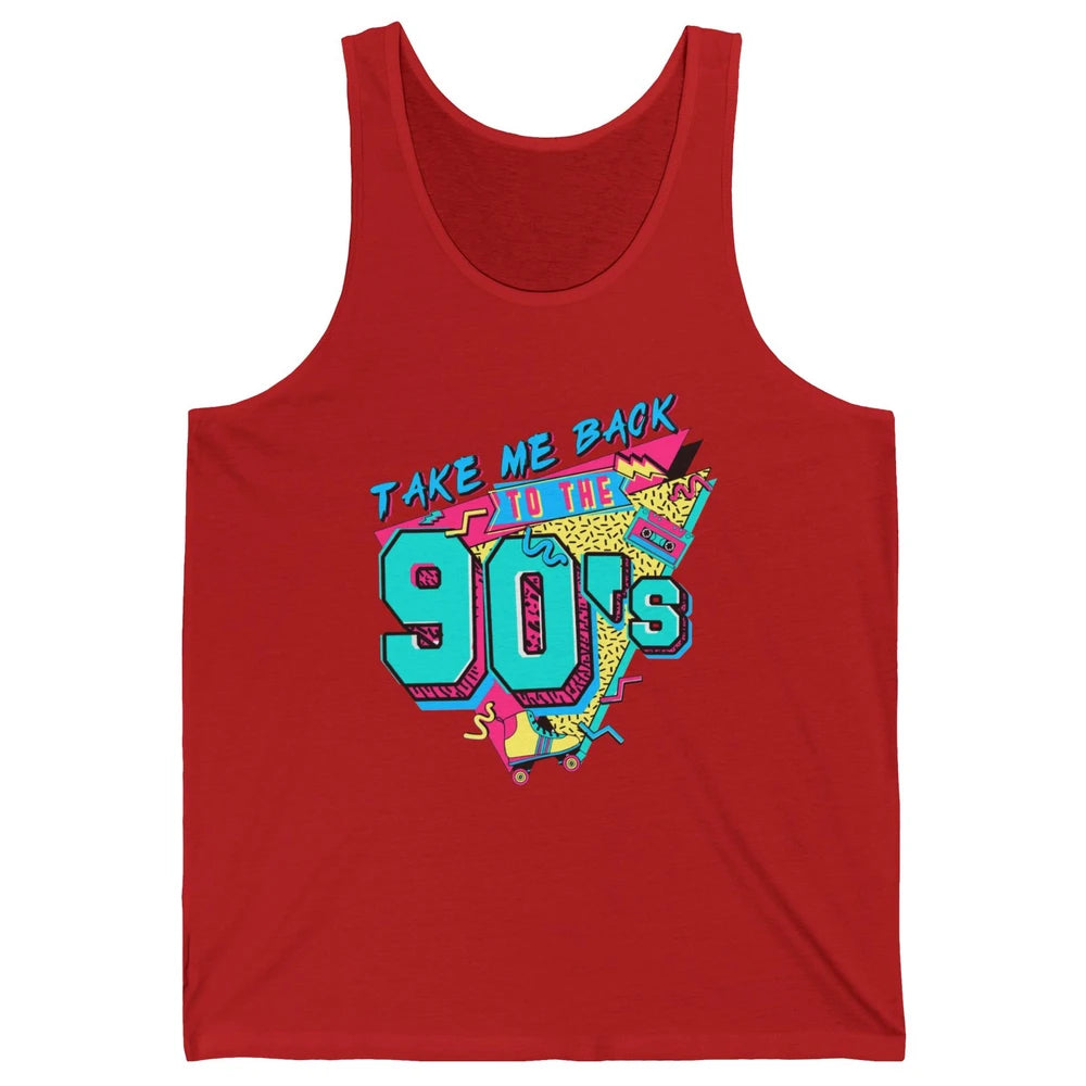 Vintage Take Me Back To The 90s Cassette Retro Rainbow Child Unisex Jersey Tank