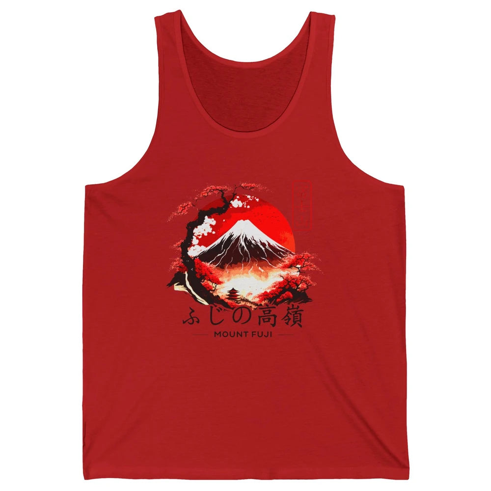 Vintage Sunset Mount Fuji The Highest Mountain In Japan Unisex Jersey Tank