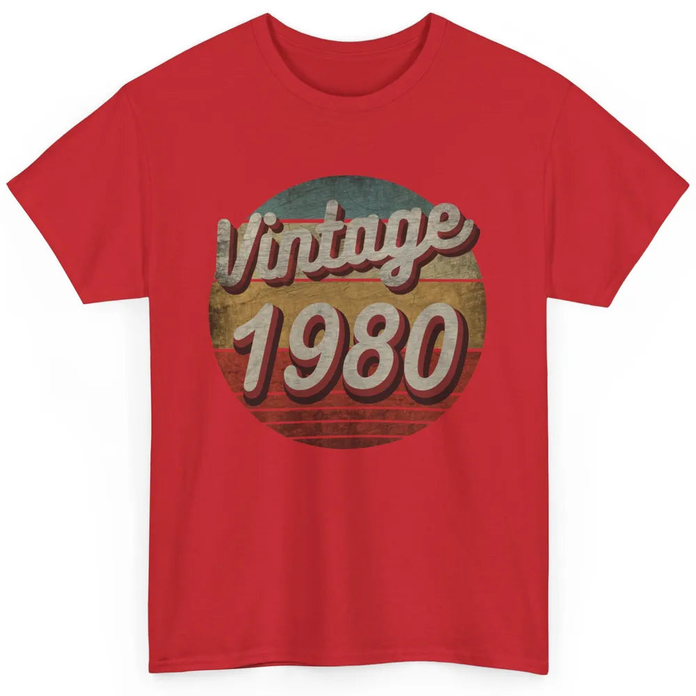 Retro Vintage 1980 Men Women Birthday Gift Born In 1980s Classic Unisex T-Shirt