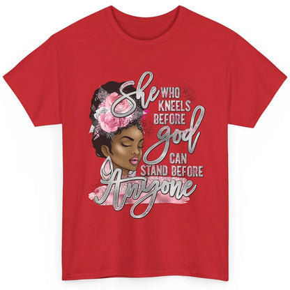 Black Girl She Who Kneels Before God Christian Afro Women Classic Unisex T-Shirt