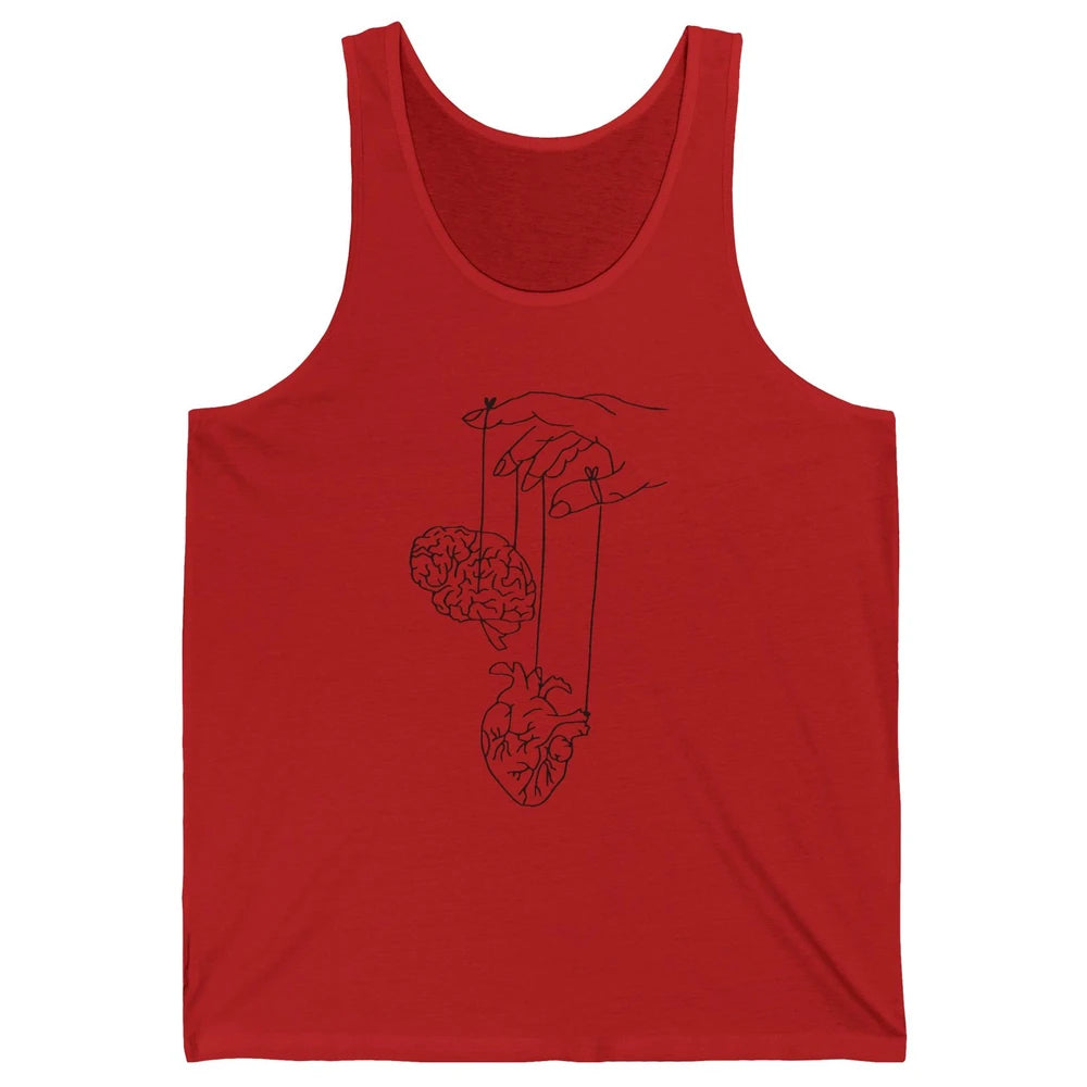 Brain Anatomy Nurse Heart Minimal Graphic Nursing Anatomical Unisex Jersey Tank