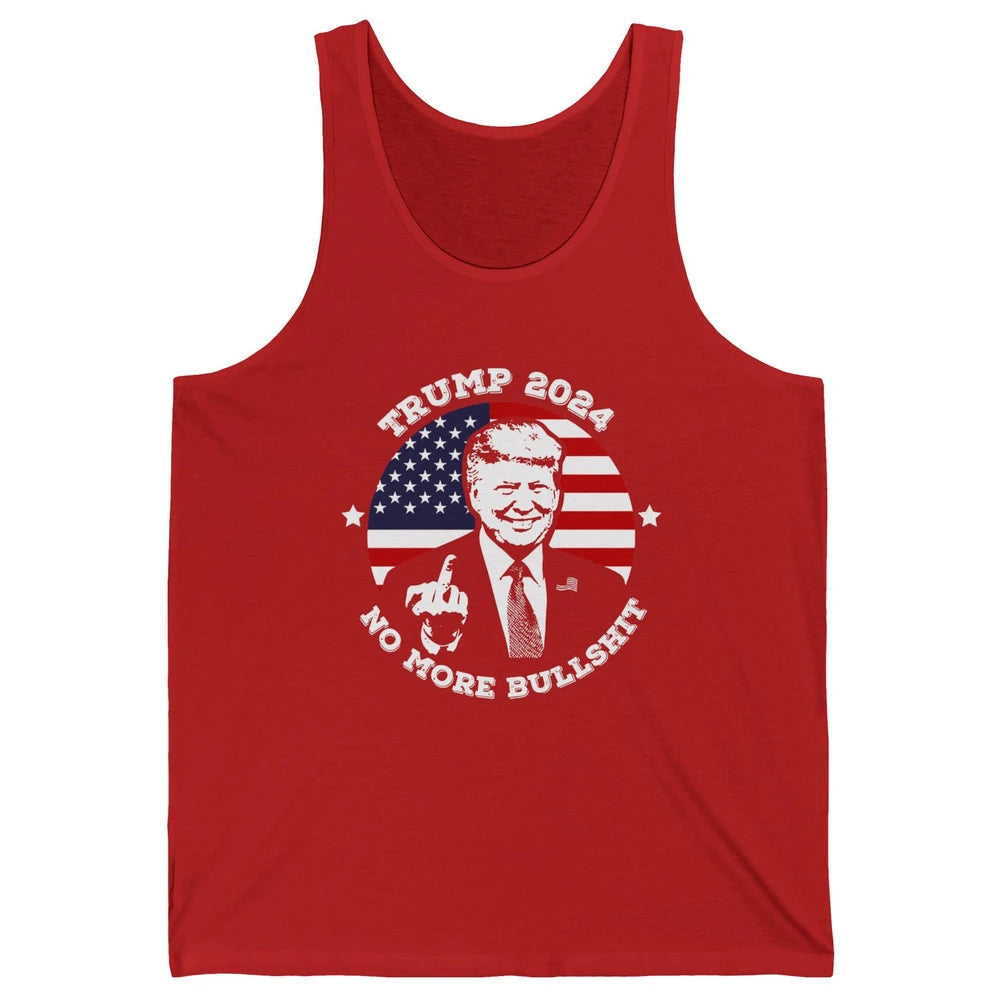 Retro US Flag Trump 2024 No More President Trump Return 2024 Unisex Jersey Tank