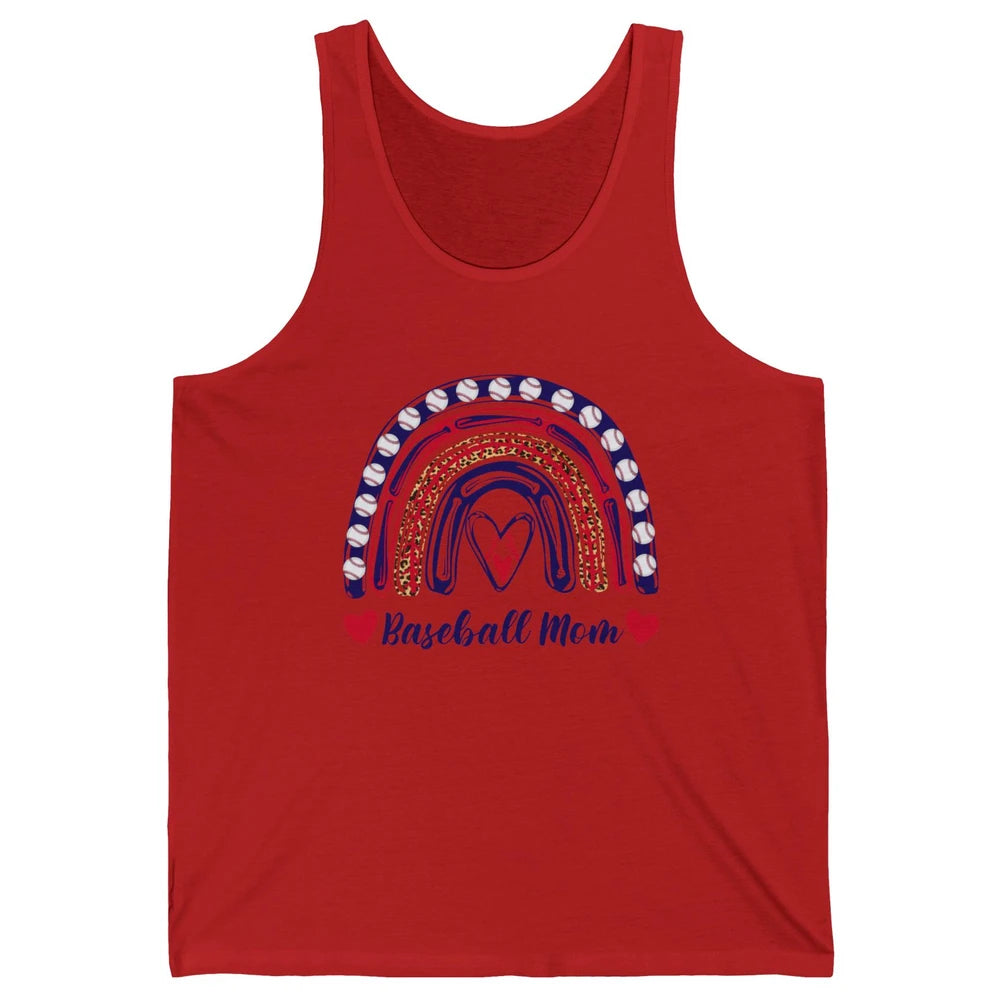 Baseball Mom Leopard Rainbow Proud Baseball Softball Players Unisex Jersey Tank