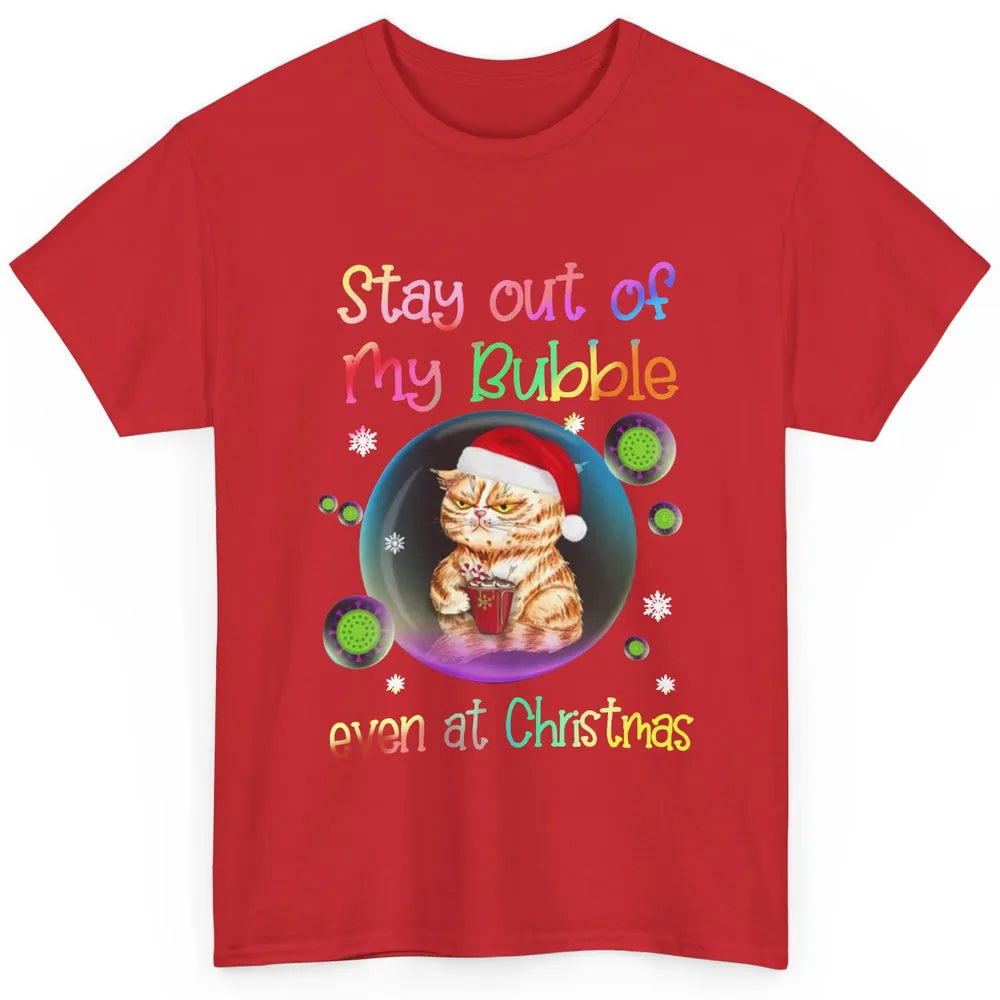 Funny Santa Cat Stay Out Of My Bubble Even At Christmas Classic Unisex T-Shirt