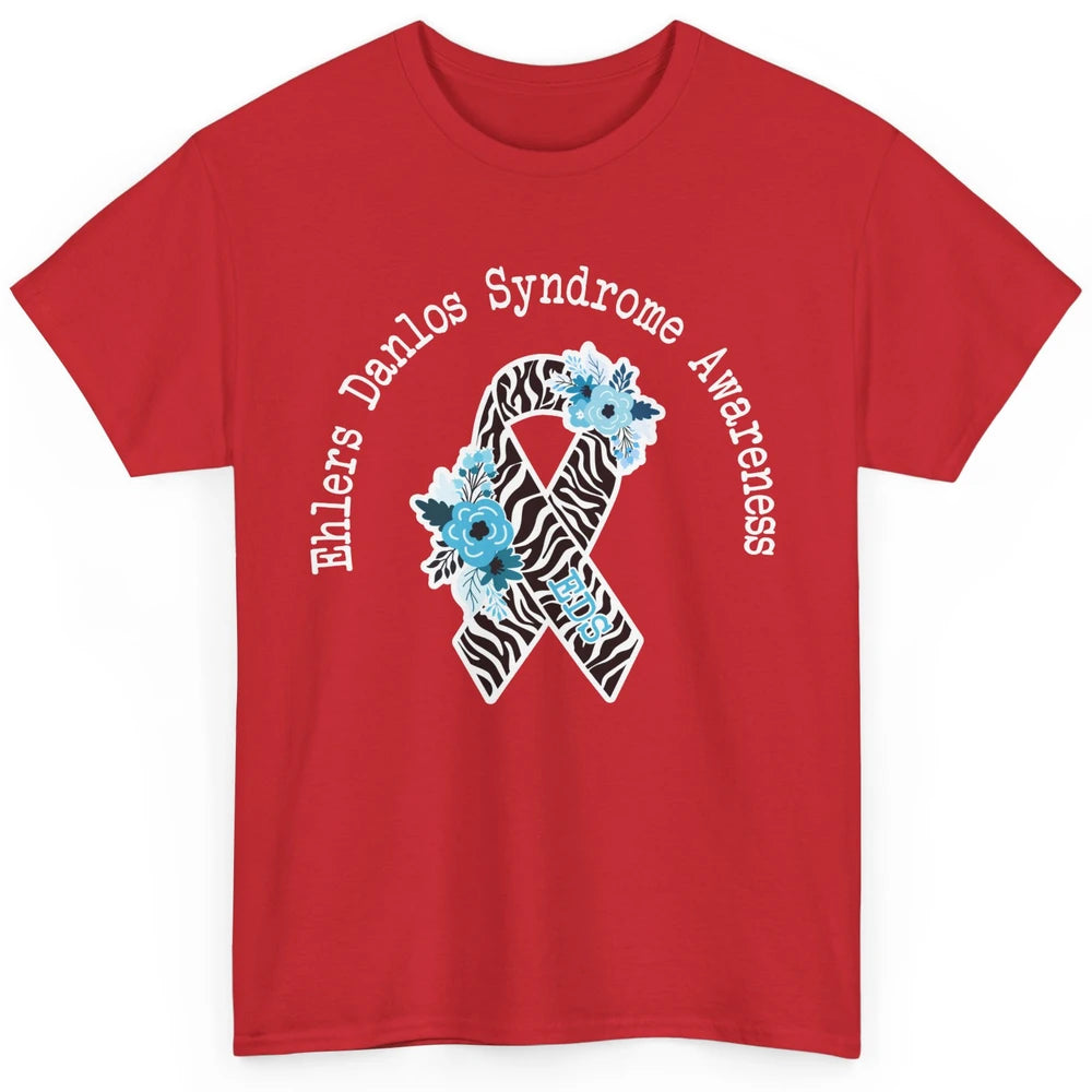 Ehlers Danlos Syndrome Awareness EDS Zibra Ribbon Rainbow Classic Unisex T-Shirt