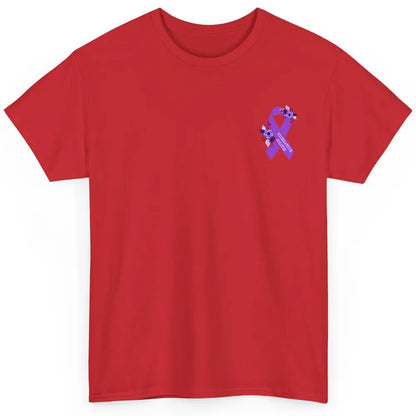 Ulcerative Colitis Awareness Floral Purple Ribbon Colitis Classic Unisex T-Shirt