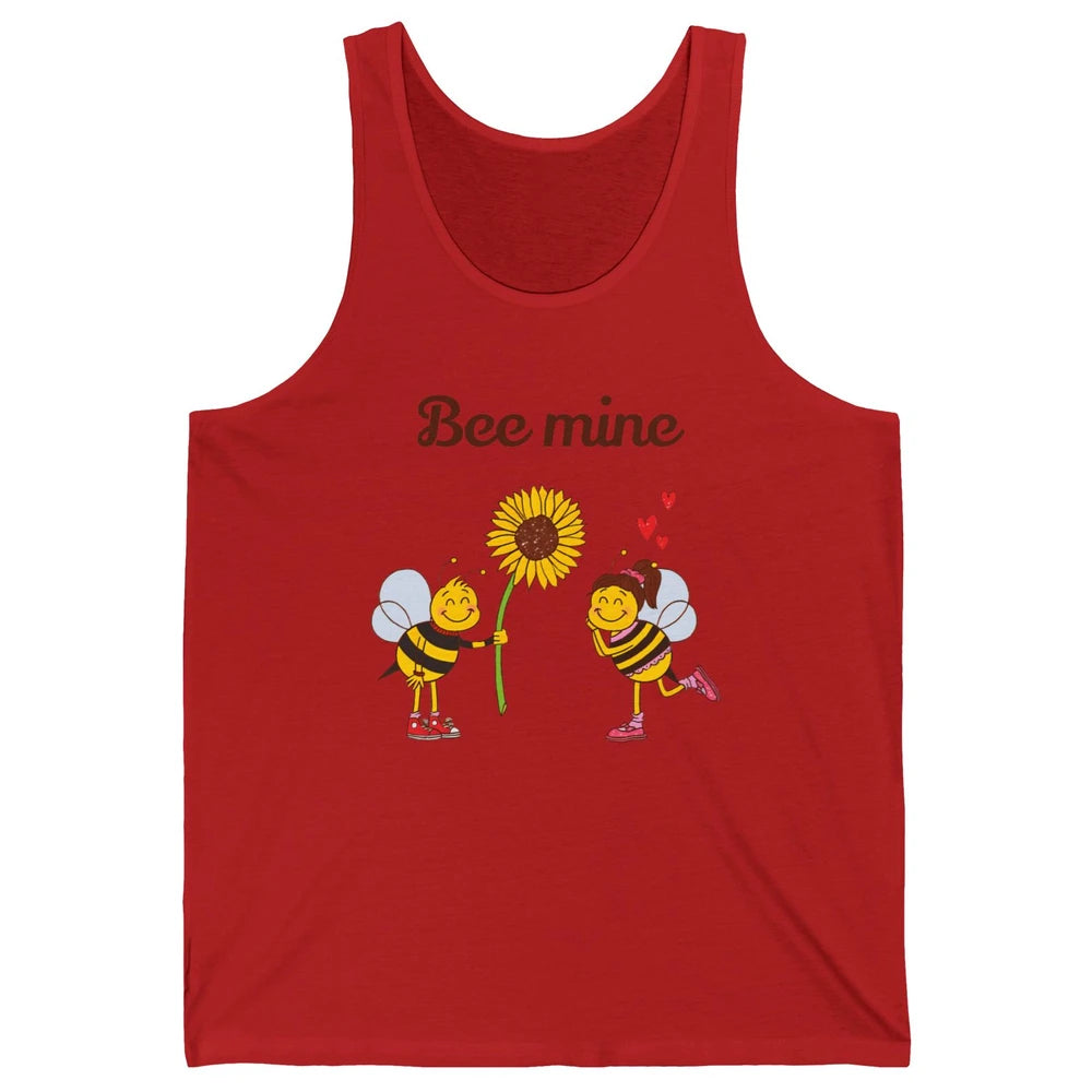 Bee Mine Love Valentine's Day Couple Romantic Bee Love Unisex Jersey Tank