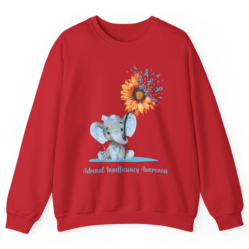 Adrenal Insufficiency Awareness Baby Elephant Sunflower Unisex Crewneck Sweatshirt