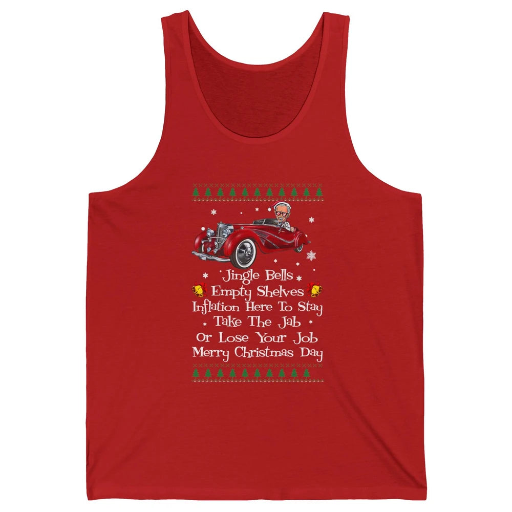 Funny Joe Biden Driving Jingle Bells Santa Christmas Costume Unisex Jersey Tank