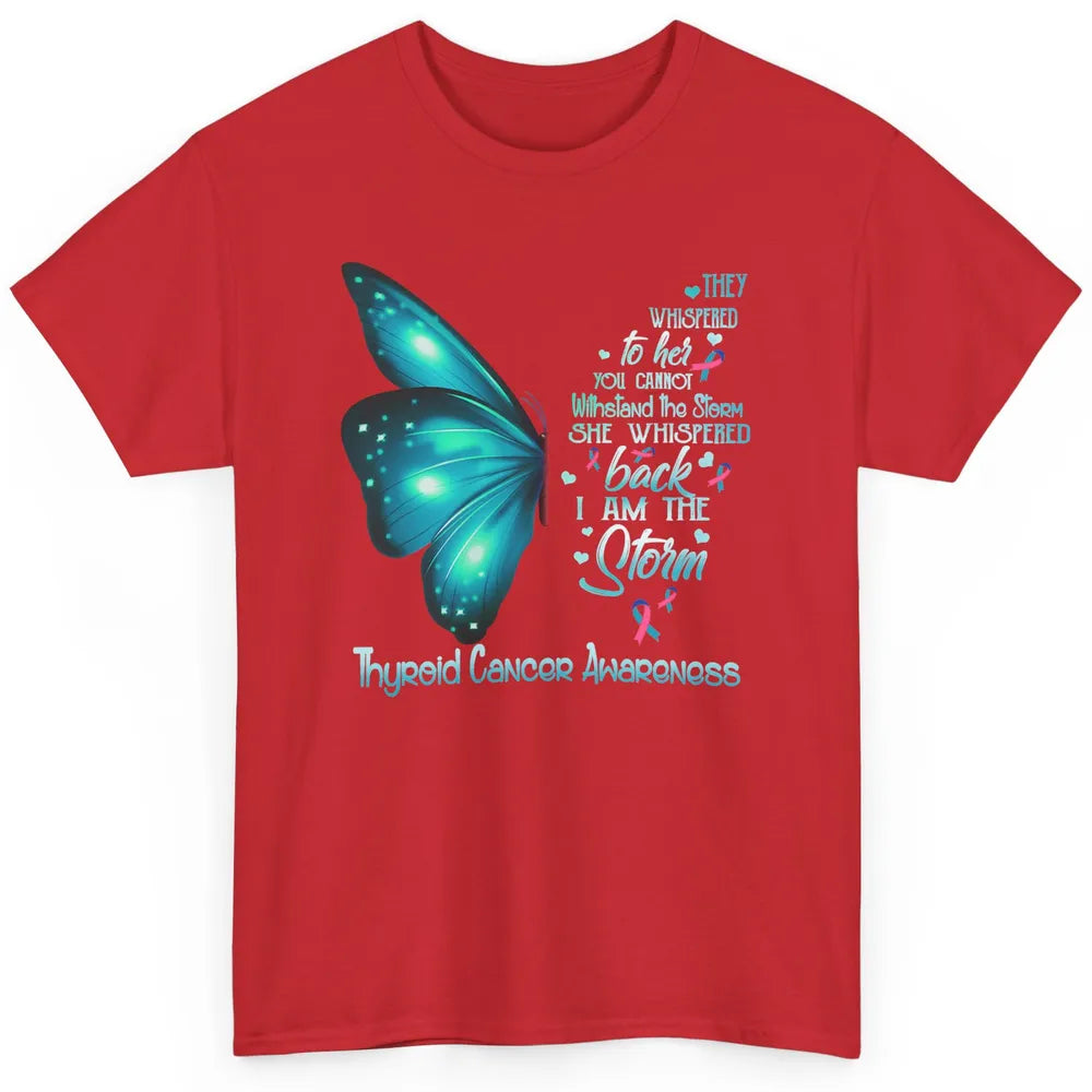 The Storm Teal Butterfly Warrior Thyroid Cancer Awareness Classic Unisex T-Shirt