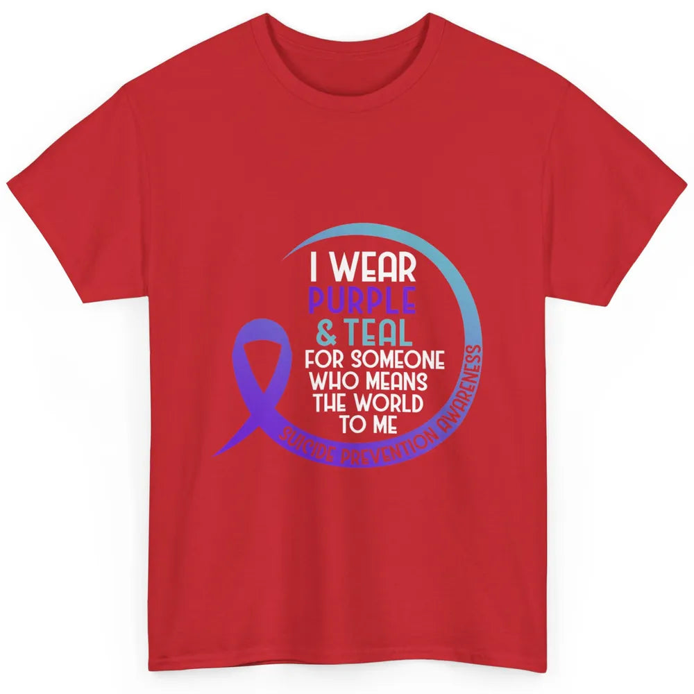 Wear Purple And Teal Ribbon Warrior Suicide Prevention Month Classic Unisex T-Shirt