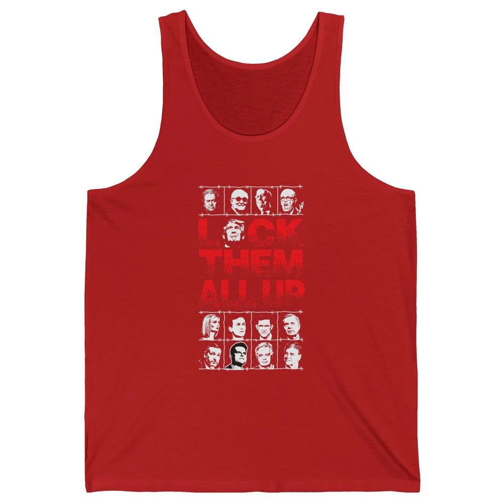 Anti Donald Trump Lock Them All Up Vote Democrat Biden 2024 Unisex Jersey Tank