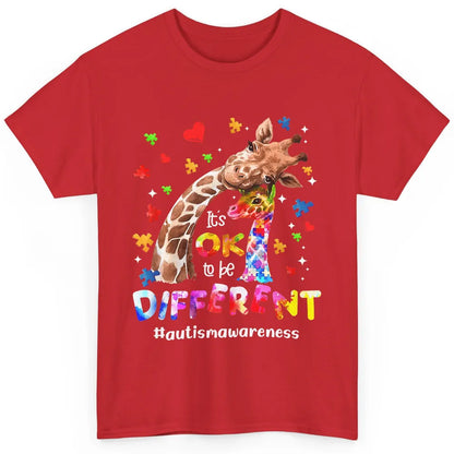 Autism Giraffe Mom It's Okay To Be Different Neurodiversity Classic Unisex T-Shirt