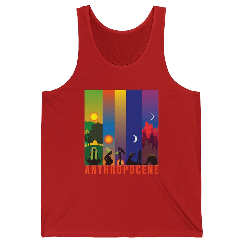 Anthropocene Mother Earth Evolution Earth Day Awareness Unisex Jersey Tank