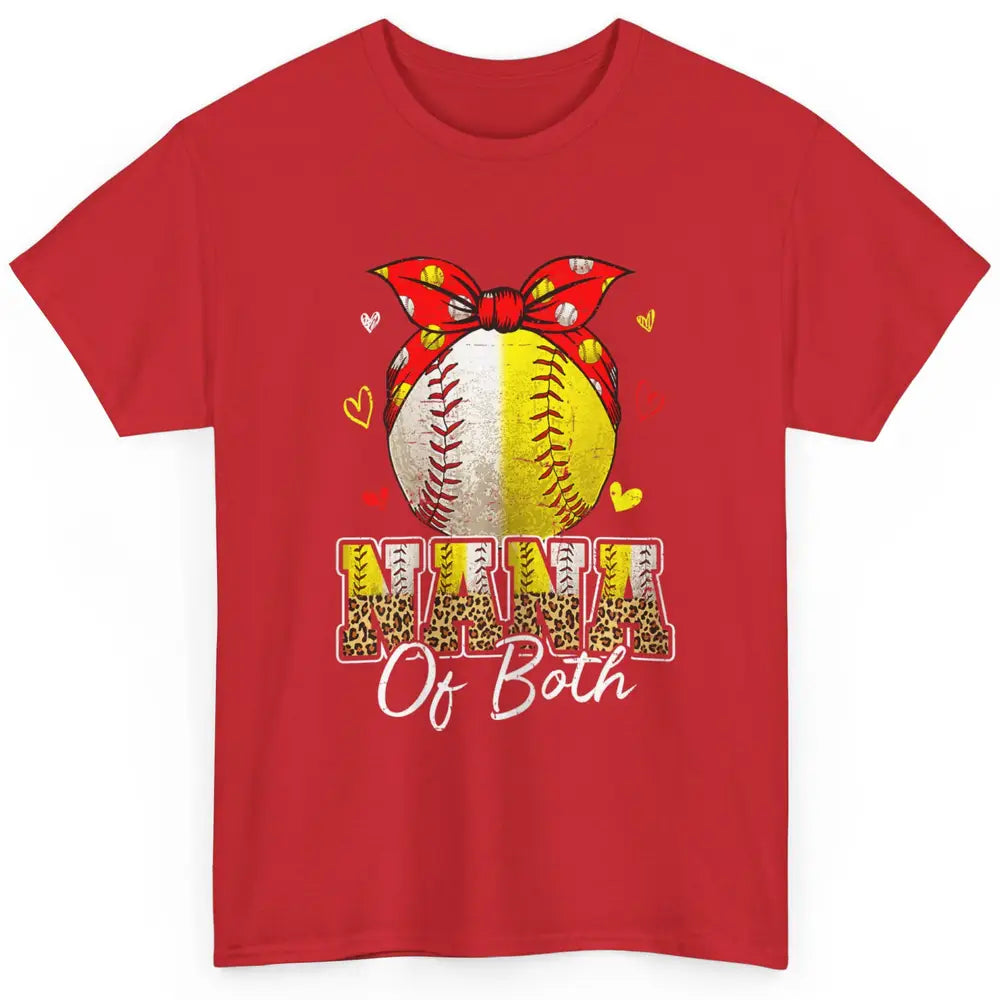 Women Baseball Softball Nana Of Both Mothers Day Sports Game Classic Unisex T-Shirt