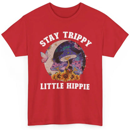 Stay Trippy Little Hippie Mushroom Sunflower Plant Retro Classic Unisex T-Shirt