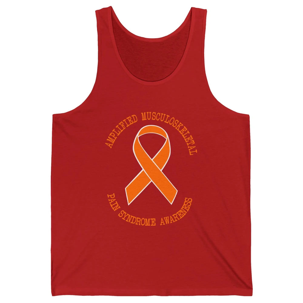 Amplified Musculoskeletal Pain Syndrome AMPS Orange Ribbon Unisex Jersey Tank