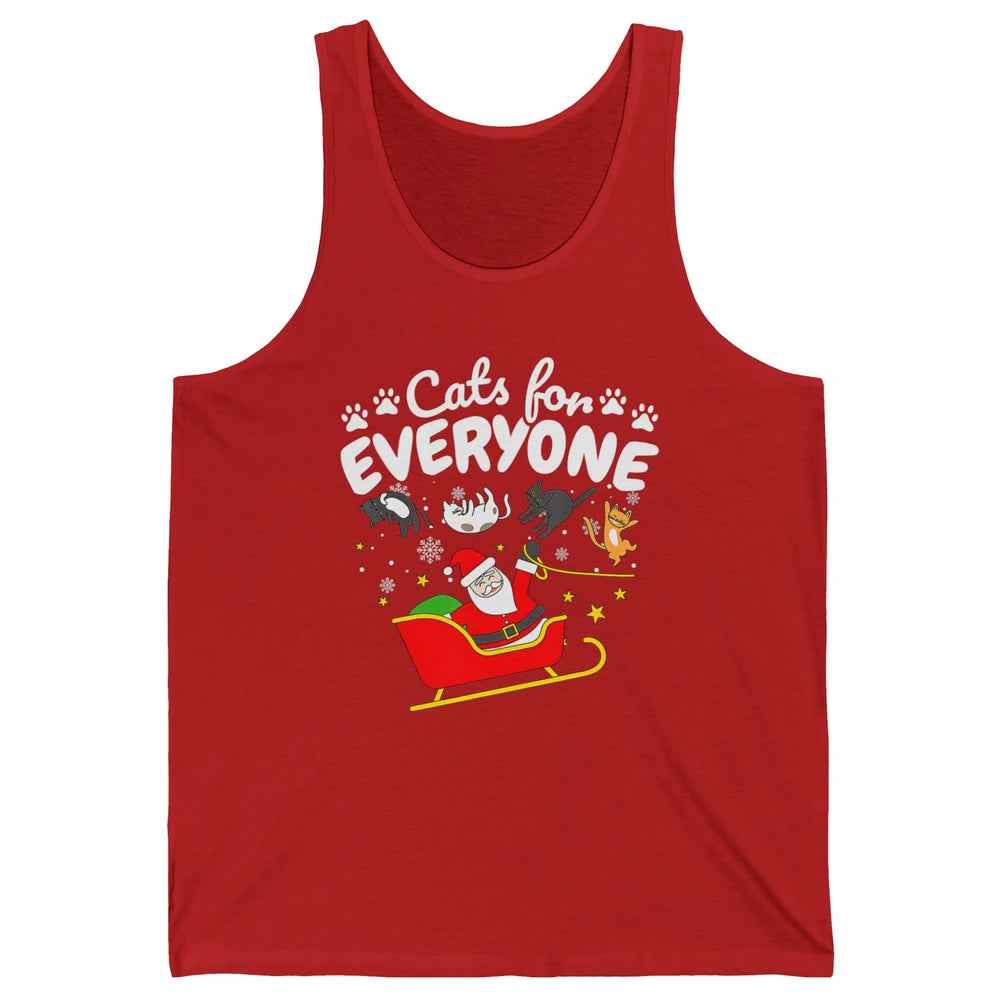 Merry Christmas Funny Cat For Everyone Santa Claus Reindeer Unisex Jersey Tank