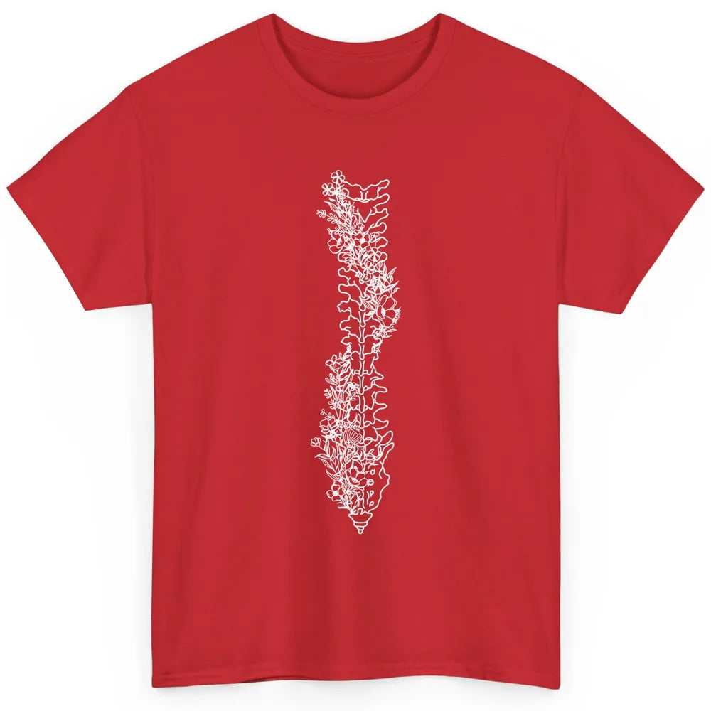 Floral Spine Anatomy Botanical Spine Ankylosing Spondylitis Classic Unisex T-Shirt